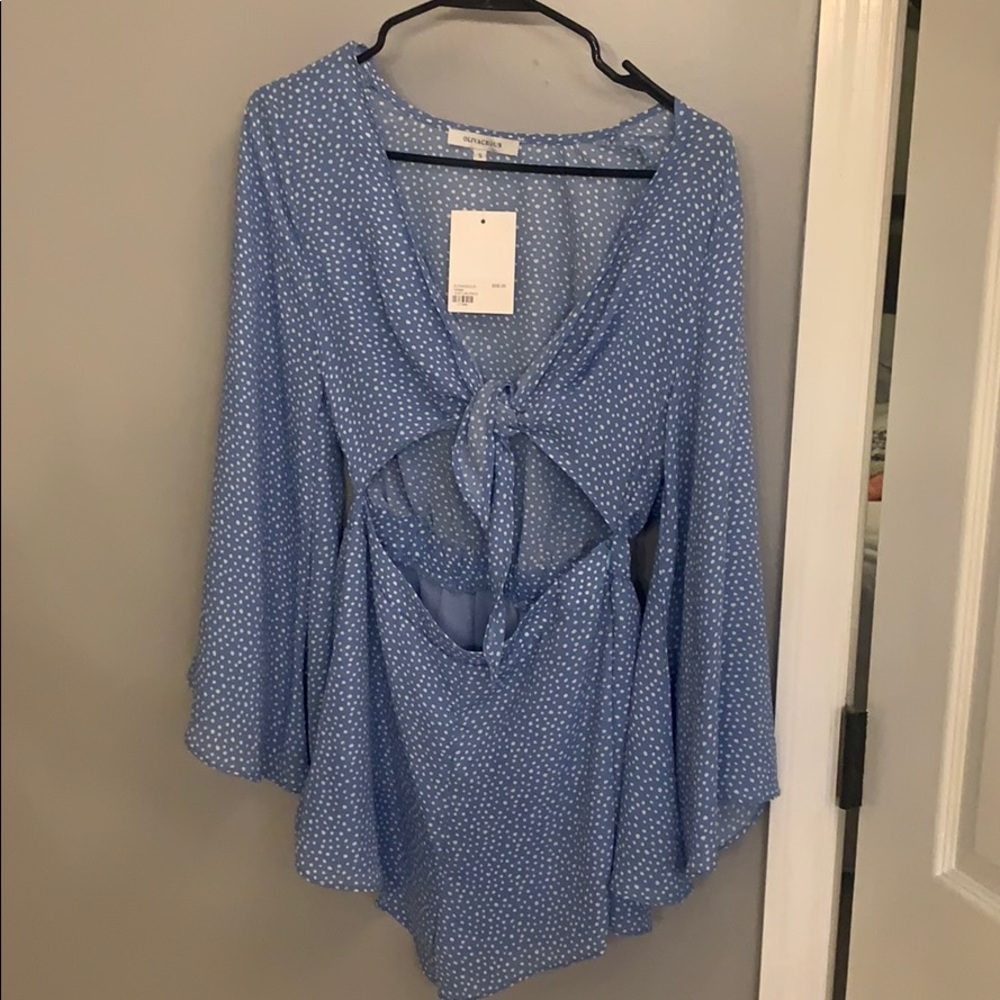 Long sleeve blue romper